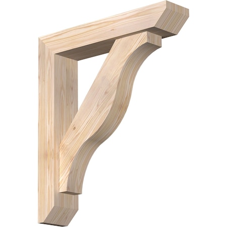 Ekena Millwork Funston Slat Smooth Bracket w/ Offset Brace, Douglas Fir, 5 1/2"W x 26"D x 30"H BKT0604X26X30FST06SDF